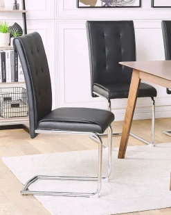 Beliani Tuoli Keinonahka Musta 2 Kpl Rovard Best