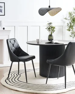 Beliani Tuoli Keinonahka Musta 2 Kpl Valerie Best