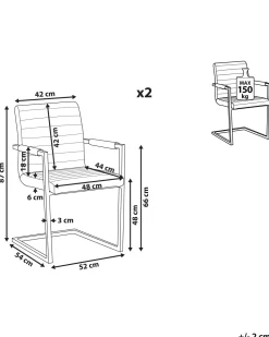 Beliani Tuoli Keinonahka Ruskea 2 Kpl Buford Online