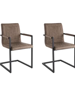 Beliani Tuoli Keinonahka Ruskea 2 Kpl Brandol Outlet