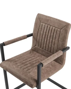 Beliani Tuoli Keinonahka Ruskea 2 Kpl Brandol Outlet