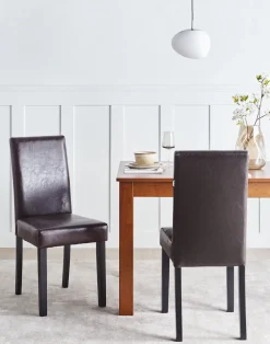 Beliani Tuoli Keinonahka Tummanruskea 2 Kpl Broadway New