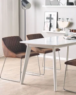 Beliani Tuoli Keinonahka Tummanruskea 2 Kpl Arcata Discount