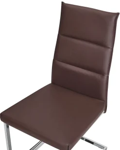 Beliani Tuoli Keinonahka Tummanruskea 2 Kpl Rockford Cheap