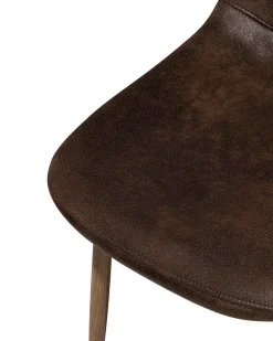 Beliani Tuoli Keinonahka Tummanruskea 2 Kpl Bruce Discount