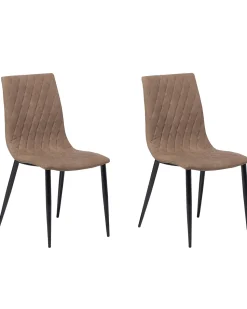 Beliani Tuoli Keinonahka Vaaleanruskea 2 Kpl Montana Flash Sale