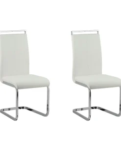 Beliani Tuoli Keinonahka Valkoinen 2 Kpl Greedin Clearance