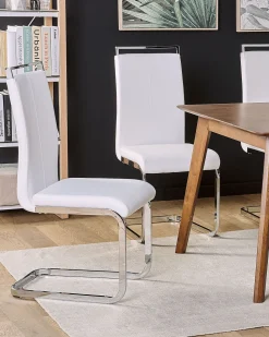 Beliani Tuoli Keinonahka Valkoinen 2 Kpl Greedin Clearance