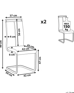 Beliani Tuoli Keinonahka Valkoinen 2 Kpl Greedin Clearance