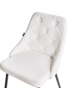 Beliani Tuoli Keinonahka Valkoinen 2 Kpl Valerie Cheap