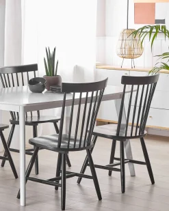 Beliani Tuoli Kumipuu Musta 2 Kpl Burges New