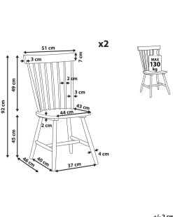 Beliani Tuoli Kumipuu Musta 2 Kpl Burges New