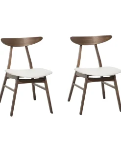 Beliani Tuoli Kumipuu Tumma Puu/Valkoinen 2 Kpl Lynn Flash Sale