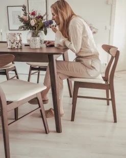 Beliani Tuoli Kumipuu Tumma Puu/Valkoinen 2 Kpl Lynn Flash Sale