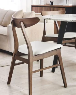 Beliani Tuoli Kumipuu Tumma Puu/Valkoinen 2 Kpl Lynn Flash Sale