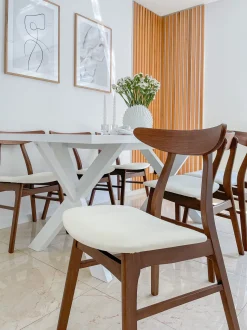 Beliani Tuoli Kumipuu Tumma Puu/Valkoinen 2 Kpl Lynn Flash Sale