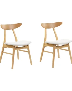 Beliani Tuoli Kumipuu Vaalea Puu/Vaaleanharmaa 2 Kpl Lynn Fashion