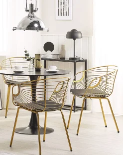 Beliani Tuoli Metalli Kulta 2 Kpl Hoback Best Sale