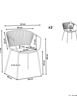 Beliani Tuoli Metalli Kupari 2 Kpl Rigby Store