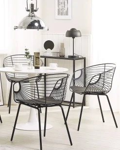 Beliani Tuoli Metalli Musta 2 Kpl Hoback Discount