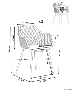 Beliani Tuoli Muovi Beige 2 Kpl Nashua Discount