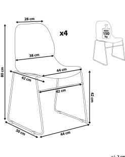 Beliani Tuoli Muovi Beige 4 Kpl Panora Best Sale