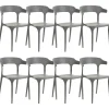 Beliani Tuoli Muovi Harmaa 8 Kpl Gubbio Store