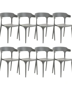 Beliani Tuoli Muovi Harmaa 8 Kpl Gubbio Store