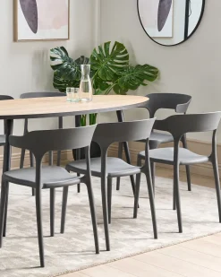 Beliani Tuoli Muovi Harmaa 8 Kpl Gubbio Store