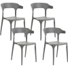 Beliani Tuoli Muovi Harmaa 4 Kpl Gubbio Sale