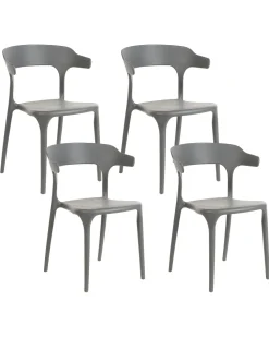 Beliani Tuoli Muovi Harmaa 4 Kpl Gubbio Sale