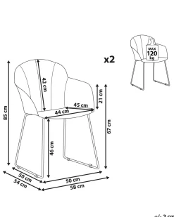 Beliani Tuoli Muovi Keltainen 2 Kpl Sylva Shop