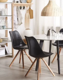 Beliani Tuoli Muovi Kiiltava Musta 2 Kpl Dakota Hot