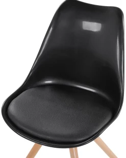 Beliani Tuoli Muovi Kiiltava Musta 2 Kpl Dakota Hot