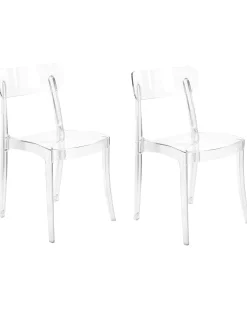 Beliani Tuoli Muovi Kirkas 2 Kpl Covington Online