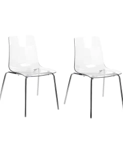 Beliani Tuoli Muovi Kirkas 2 Kpl Silerton Hot