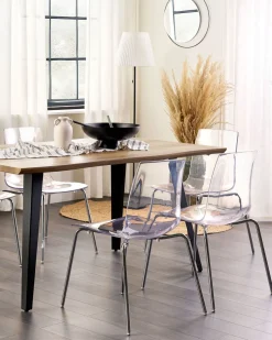 Beliani Tuoli Muovi Kirkas 2 Kpl Silerton Hot