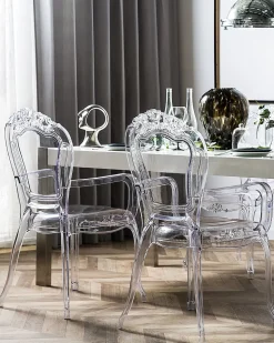 Beliani Tuoli Muovi Kirkas 2 Kpl Vermont Ii Fashion