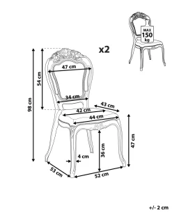Beliani Tuoli Muovi Kirkas 2 Kpl Vermont Fashion