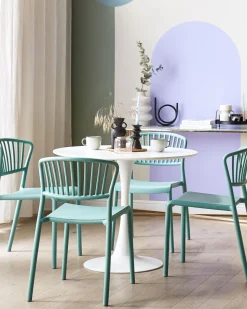 Beliani Tuoli Muovi Mintunvihrea 4 Kpl Gela Best Sale