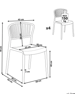 Beliani Tuoli Muovi Mintunvihrea 4 Kpl Gela Best Sale