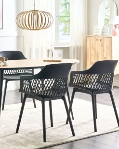 Beliani Tuoli Muovi Musta 2 Kpl Almira Cheap