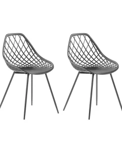 Beliani Tuoli Muovi Musta 2 Kpl Canton Discount