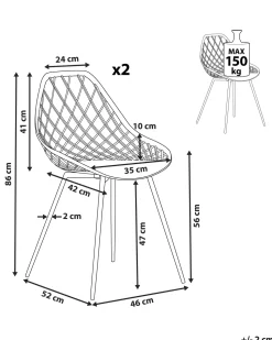 Beliani Tuoli Muovi Musta 2 Kpl Canton Discount