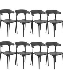 Beliani Tuoli Muovi Musta 8 Kpl Gubbio Fashion
