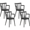 Beliani Tuoli Muovi Musta 4 Kpl Morill Fashion