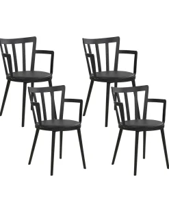 Beliani Tuoli Muovi Musta 4 Kpl Morill Fashion