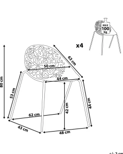 Beliani Tuoli Muovi Musta 4 Kpl Mumford Cheap