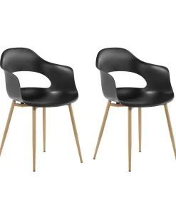 Beliani Tuoli Muovi Musta 2 Kpl Utica Cheap