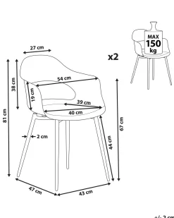 Beliani Tuoli Muovi Musta 2 Kpl Utica Cheap